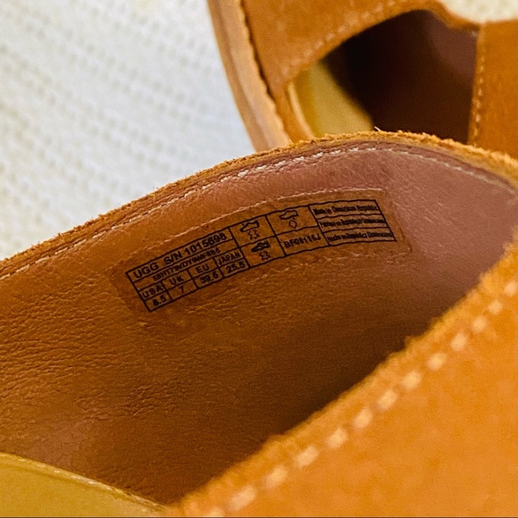UGG tan suede women’s 8.5 stacked heel Celia mules - Picture 6 of 16